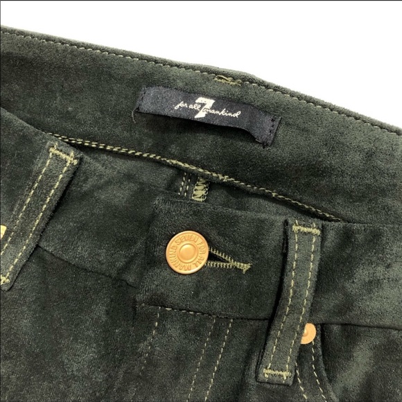 7 FAM Skinny Sueded Jeans in Olive Juniper Green - Picture 8 of 8